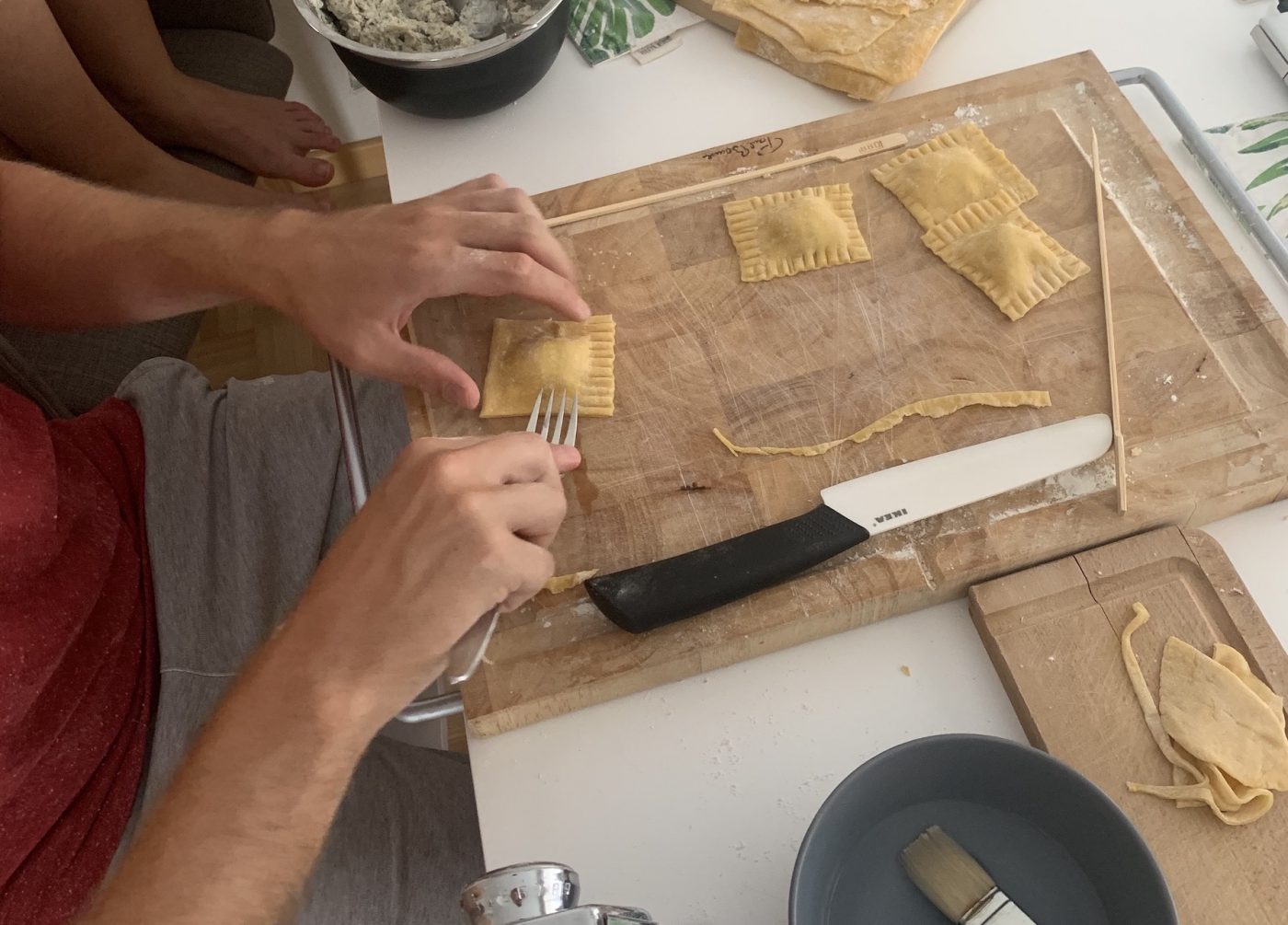 Cooking homemade pasta